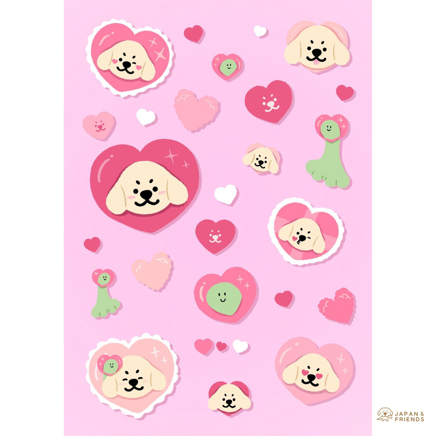 Joommeng, Jedi, Jaidee Sweetheart Sticker Set 4 ใบ สติ๊กเกอร์ จุ๊มเหม่ง เจได ใจดี สวีตฮาร์ต