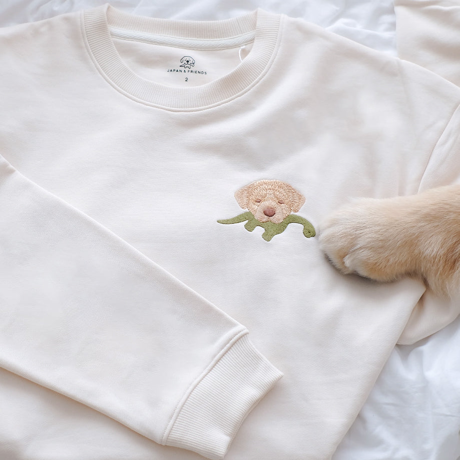 Sweater เสื้อกันหนาวแขนยาว ลายปักหน้าอกจุ๊มเหม่งคาบพี่ไดโน่ Unisex